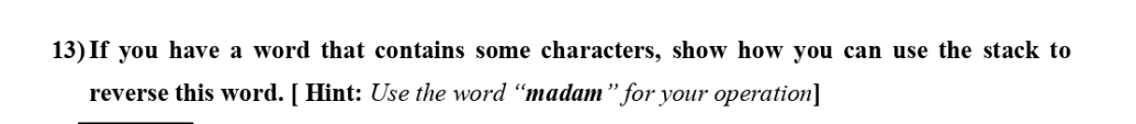  java 13) If you have a word that contains some characters,