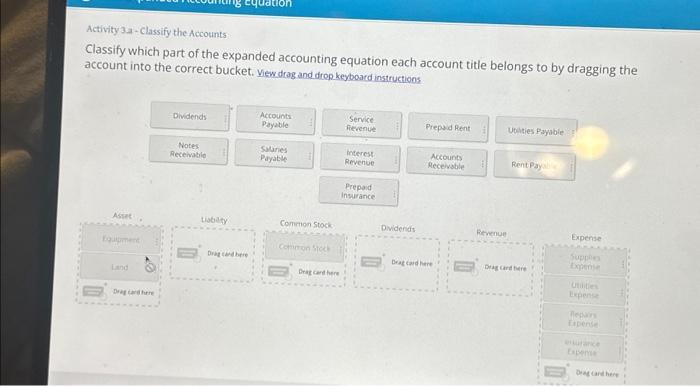  Activity 3.a - Classify the Accounts Classify which part of the
