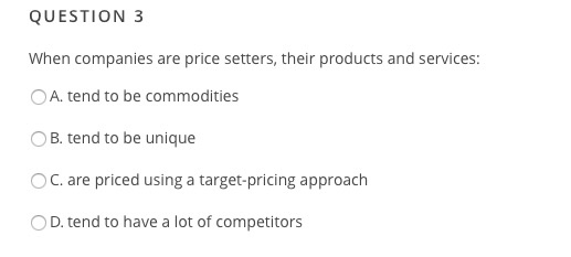 alternatives? True False