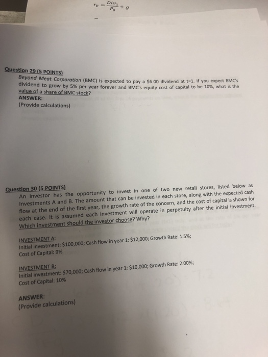  Please answer both thank you! Div Po + g Tg tio