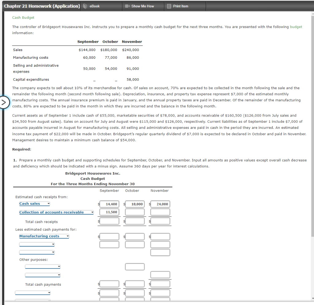  Chapter 21 Homework (Application) eBook Show Me How E Print Item