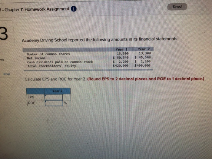  Saved - Chapter 11 Homework Assignment i Academy Driving School reported