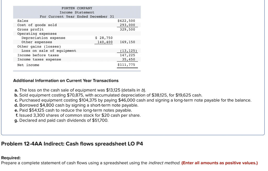 [The following information applies to the questions displayed below.] Forten Company's current