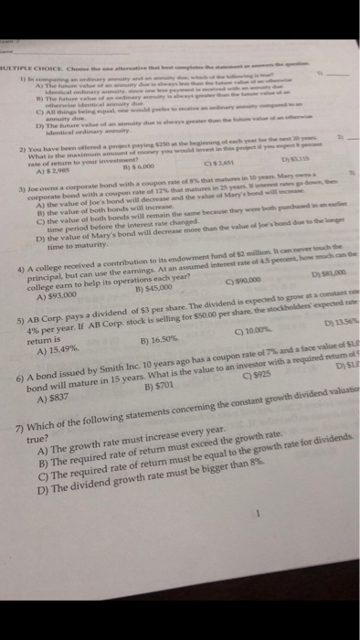  # 3 and 4 please C AIl D, The future value