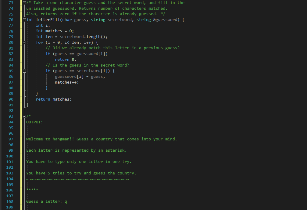 #include #include using namespace std; const int MAX_TRIES=5; int letterFill (char, string,