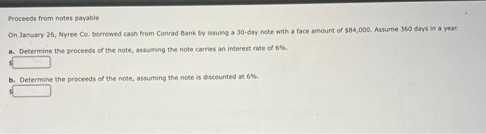  Proceeds from notes payable On January 26, Nyree Co, borrowed cash
