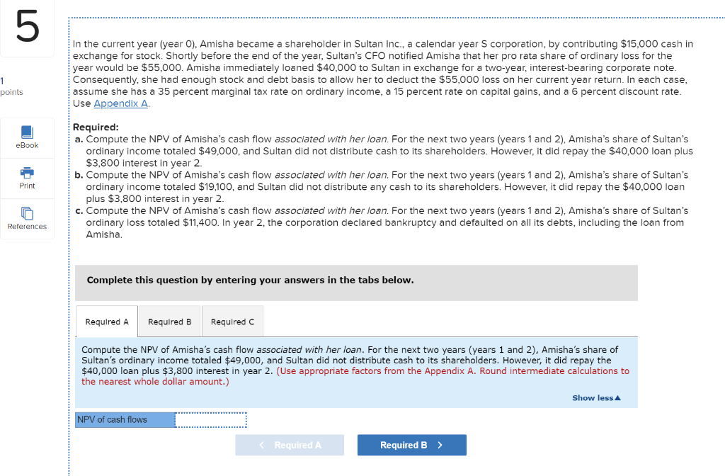 5 In the current year (year o), Amisha became a shareholder