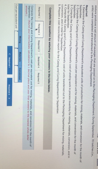 and Curing, and Packaging. In the Mixing Department, meats are prepared and