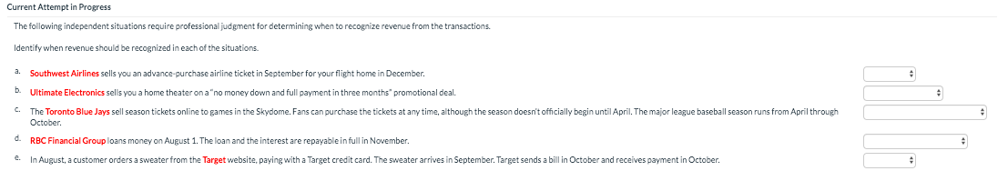 Current Attempt in Progress The following independent situations require professional judgment