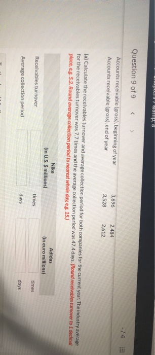 Inc. (in U.S. $ millions) and Adidas AG (in euro millions): Nike