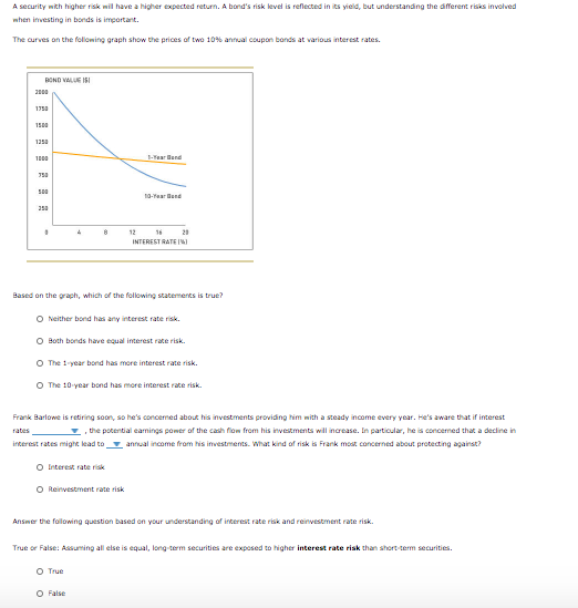  A security with higher risk will have a higher expected return.