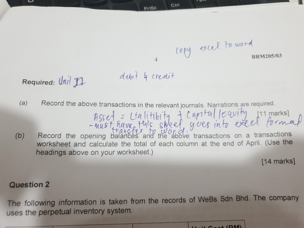 transactions worksheet of Selna Enterprise on April 1, 2020, ASSETS Cash +
