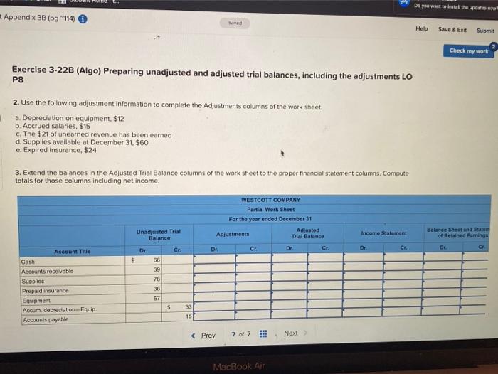  Do you want to all the updates Appendix 3B (pg"114) Saved