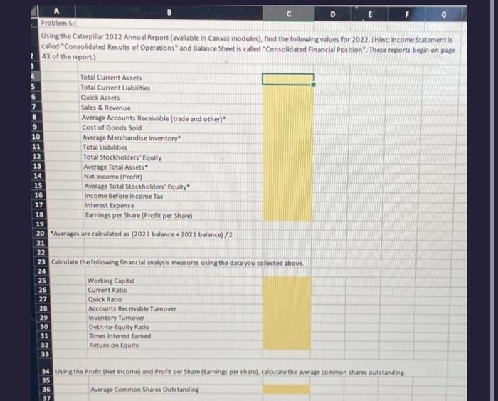  Using the Caterpillar 2022 Annual Report (available in Canvas modules), find