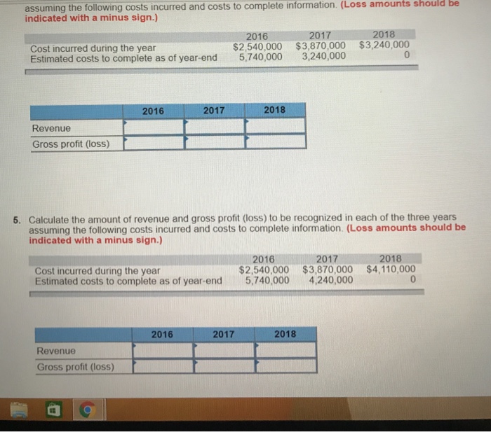 the contract is as follows 2017 $1,976,000 $3,420,000 $2,424,400 2016 2018 Cost