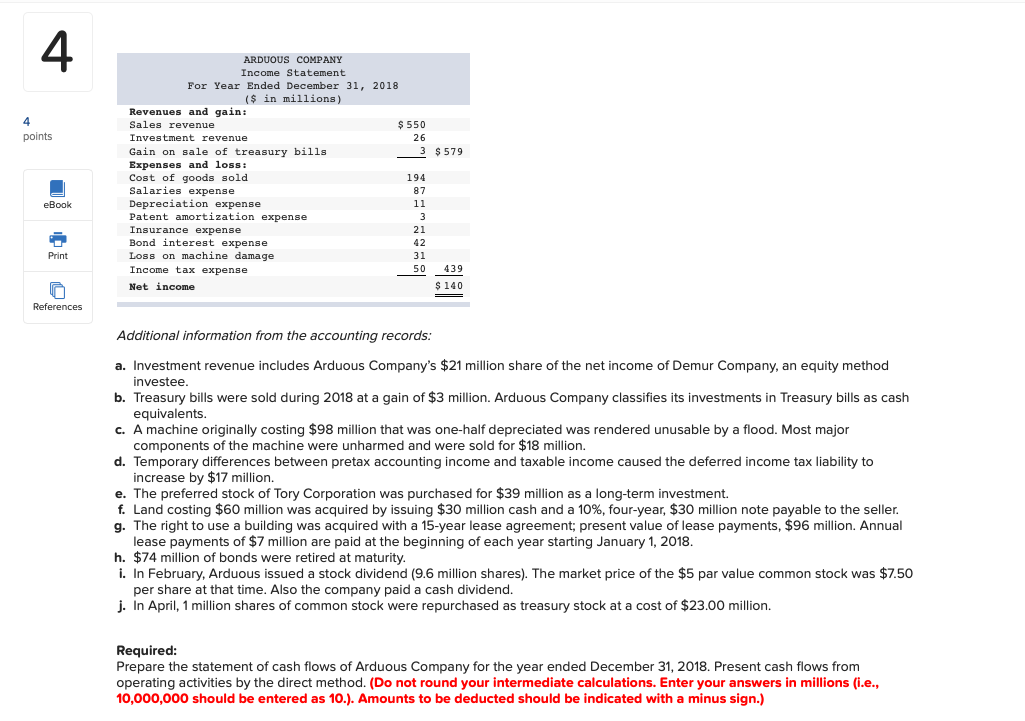 The comparative balance sheets for 2018 and 2017 and the income statement