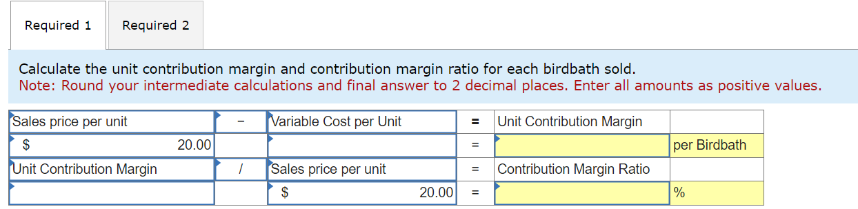 birdbath sold. Note: Round your intermediate calculations and final answer to 2