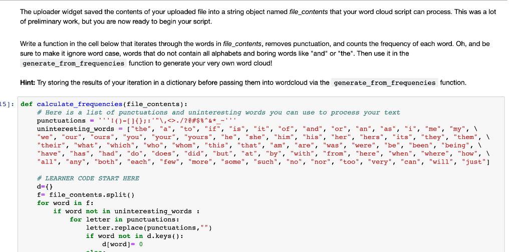 "word cloud" from a text by writing a script. This script needs