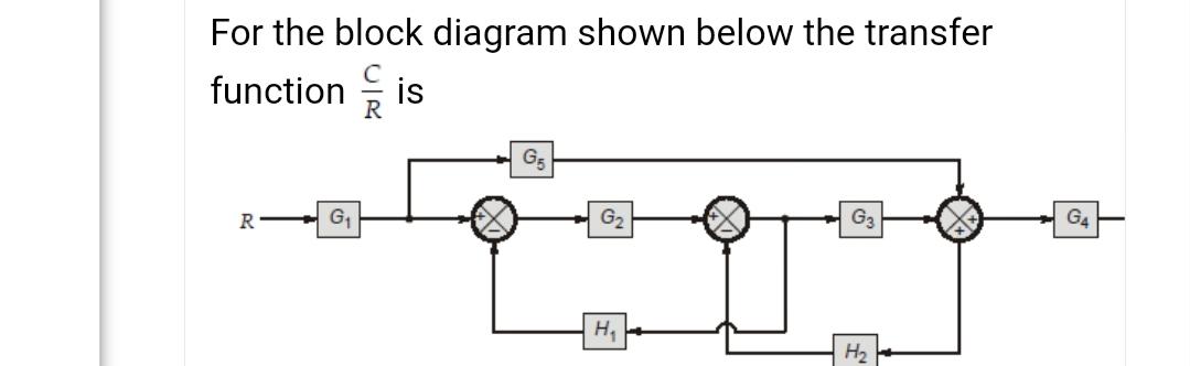 please solve this For the block diagram shown below the transfer function