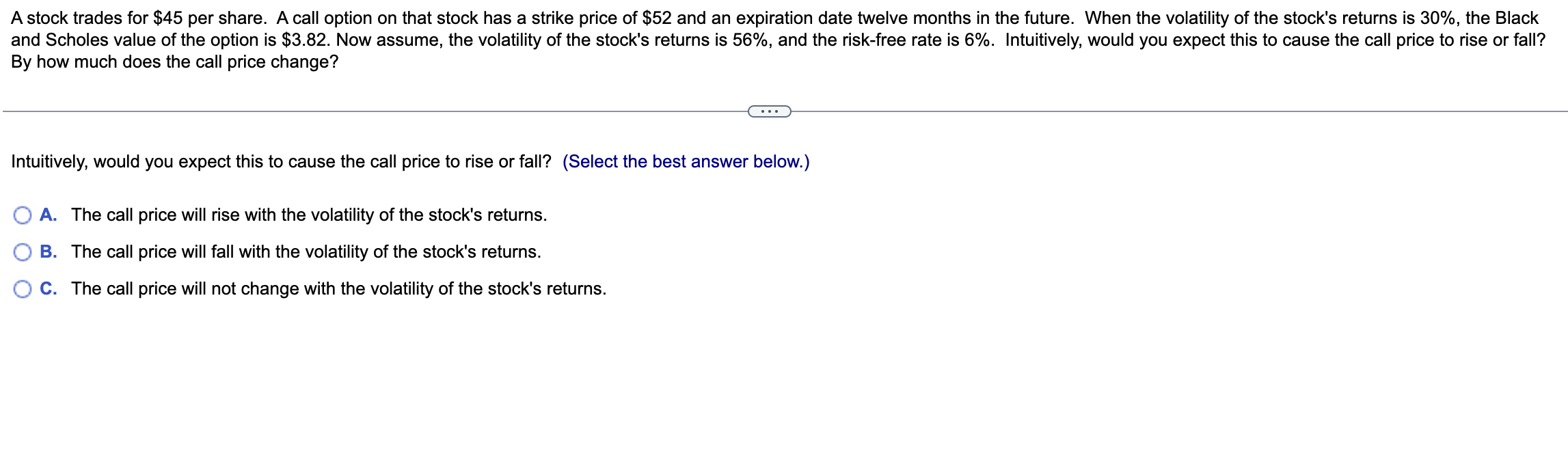 to solve. Below is the actual question to solve A stock trades