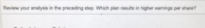 considening two plans for ralsing $1,000,000 to expand operations. Plan A is