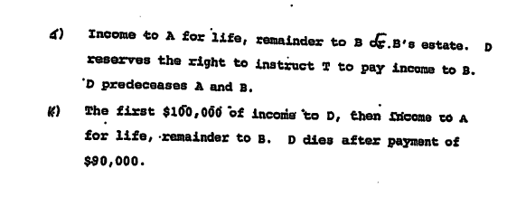 the Thaust 881., trustee, on the following alternative terms. What are the