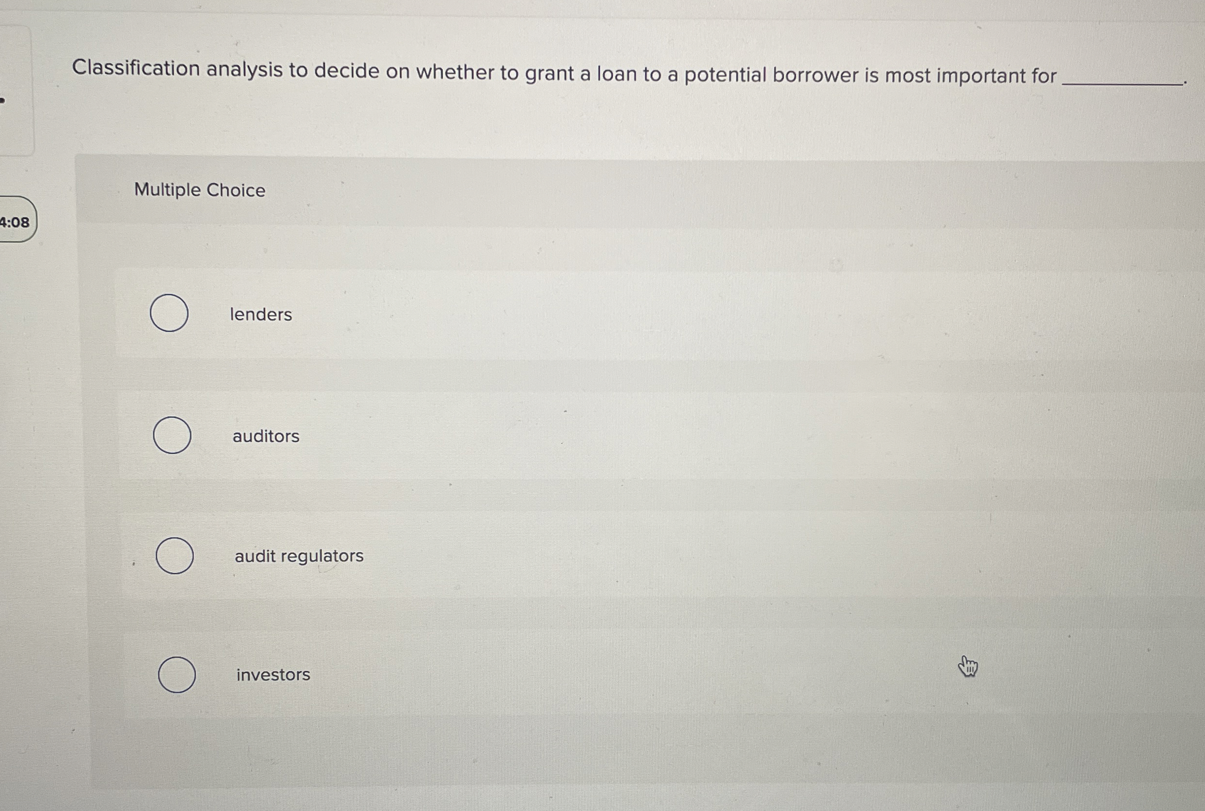  Classification analysis to decide on whether to grant a loan to
