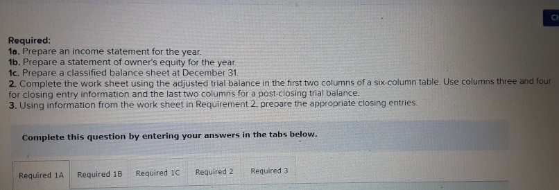 C3, P2, P3 The adjusted trial balance of Karise Repairs on December
