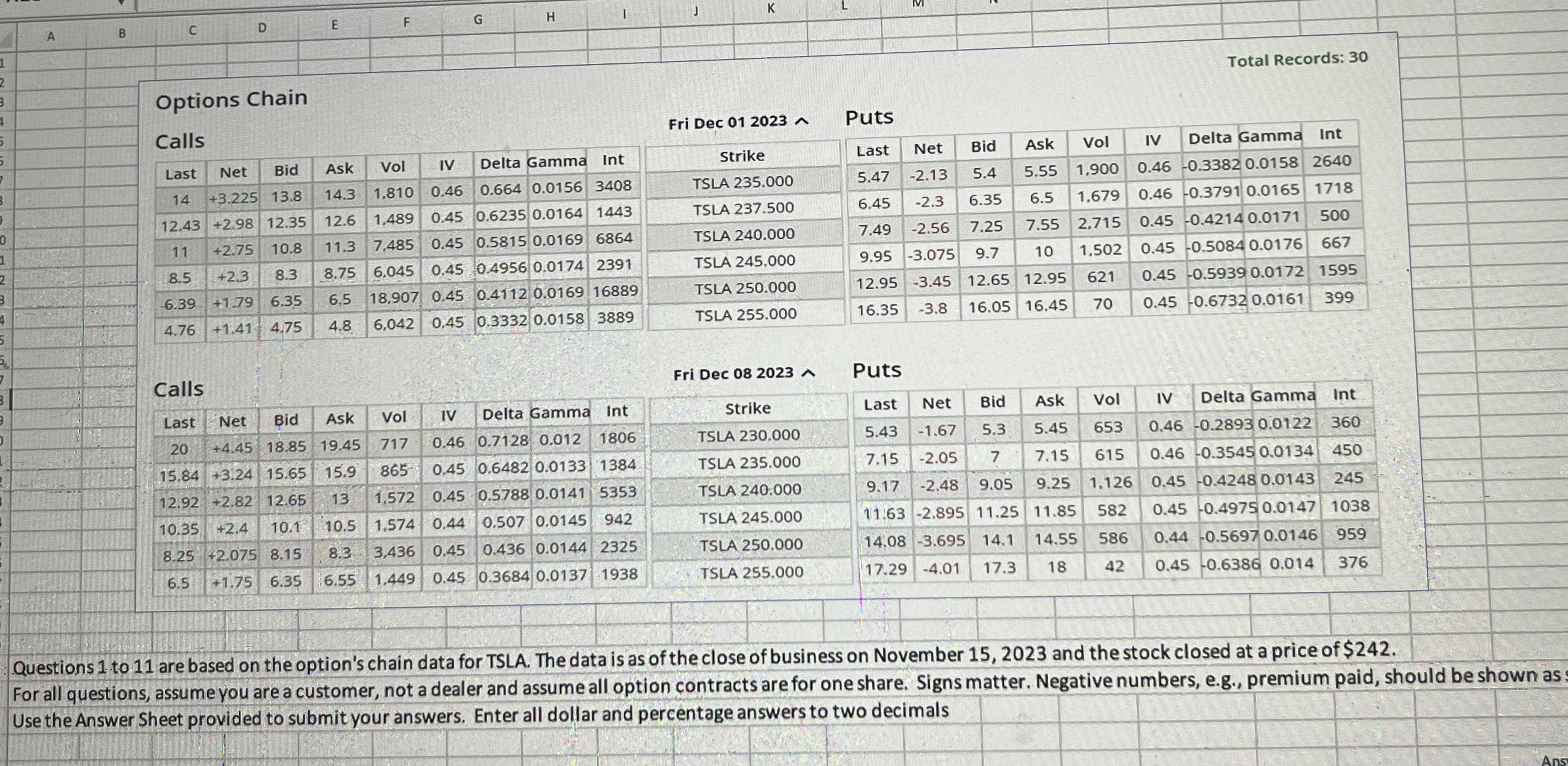  17 Using the information from the previous question, calculate the price