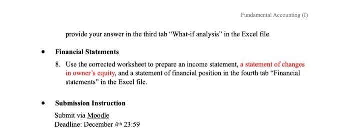 include a properly designed income statement. 4. Create a pie chart showing