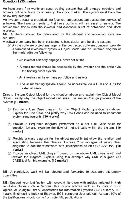  Urgently need your help !!! Question 1 (50 marks) An investment