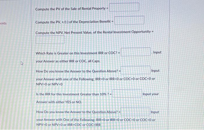 the Property at the End of 15 Years. 1. The Cost to