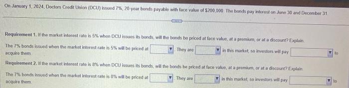 How would I solve this problem? Requirement 1. If the market interest