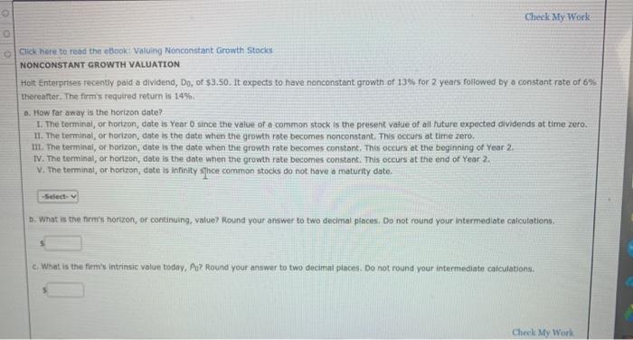  Check My Work Click here to read the book valuing Nonconstant