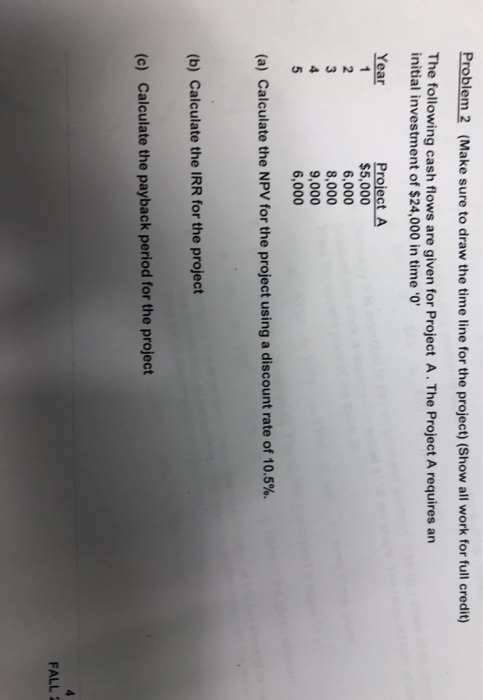  Problem 2 (Make sure to draw the time line for the