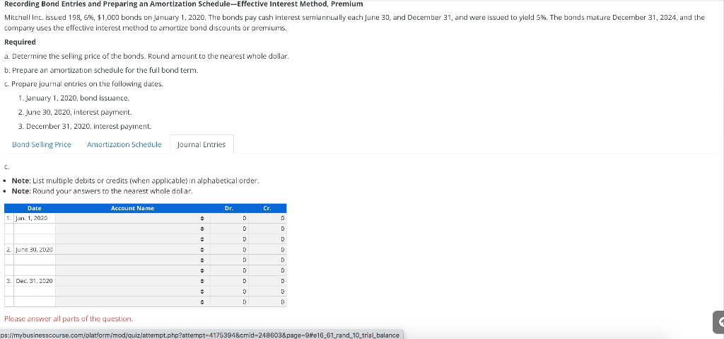 bonds pay cash interest semiannually each June 30, and December 31, and