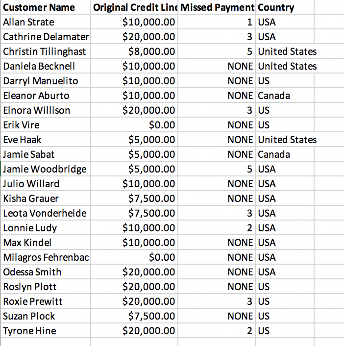 that formula down to cell B30 on the Full Set tab (you'll
