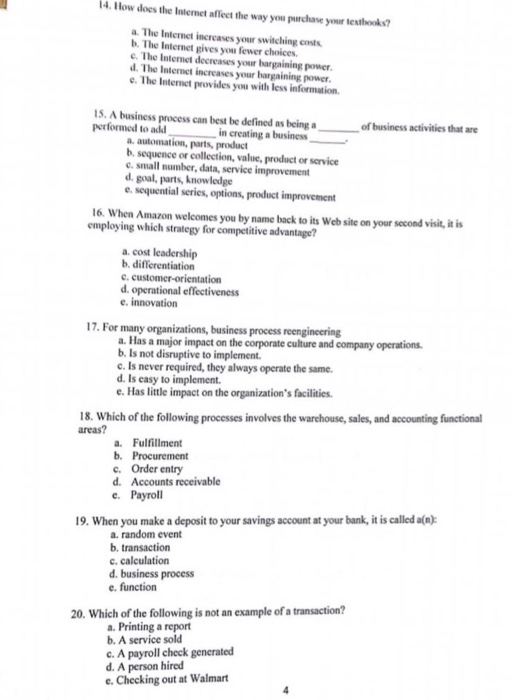  14. How does the Internet affect the way you purchase your