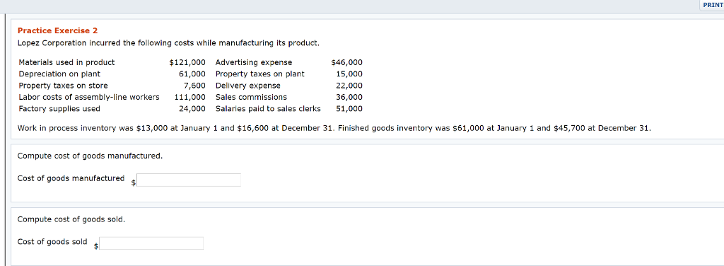 please show the equations you used! PRINT Practice Exercise 2 Lopez