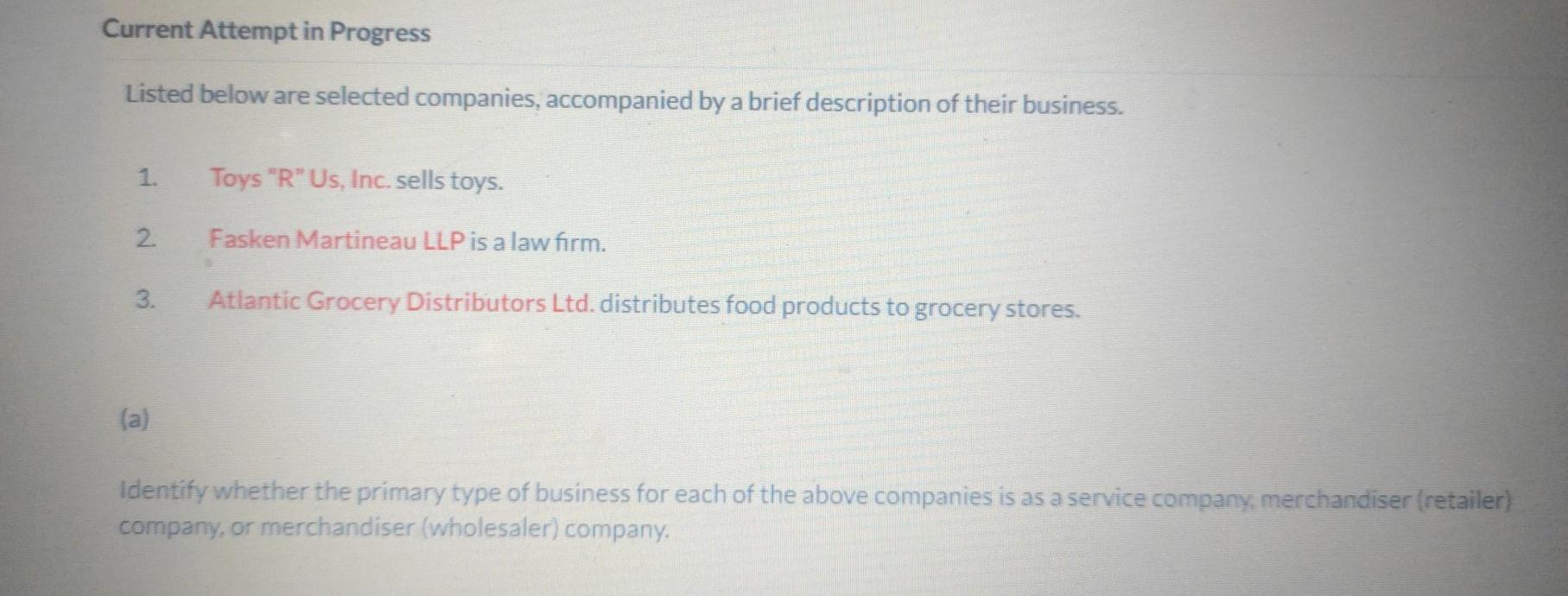  Current Attempt in Progress Listed below are selected companies, accompanied by