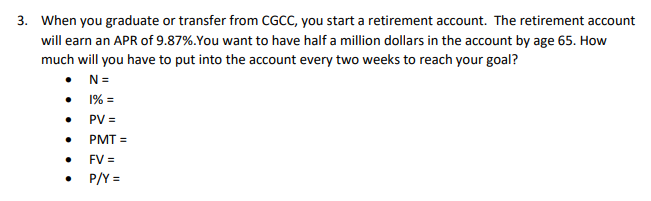  When you graduate or transfer from CGCC, you start a retirement