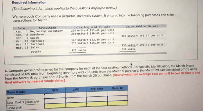 units $63.40 per unit 270 units $65.40 per unit 250 units e