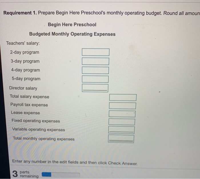 dollar) i Salary data Teachers of two-day program: Teachers of three-day program: