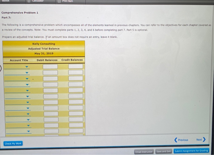  BOOR Calculator Print Item Comprehensive Problem 1 Part 7: The following