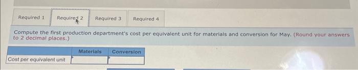 to the next production department for materials, and in total for May.