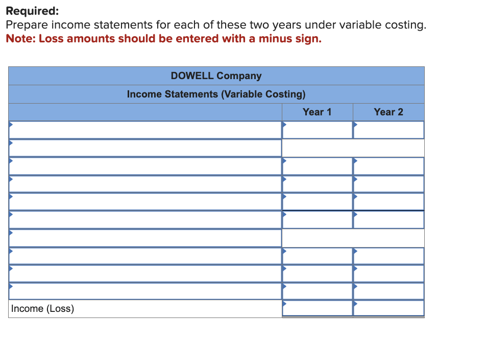 years follow. b. Variable costs per unit and fixed costs per year