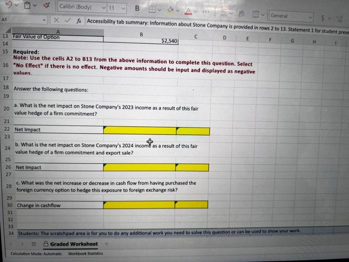 orovide formulas! 5 Required: Note: Use the cells A2 to B13 from