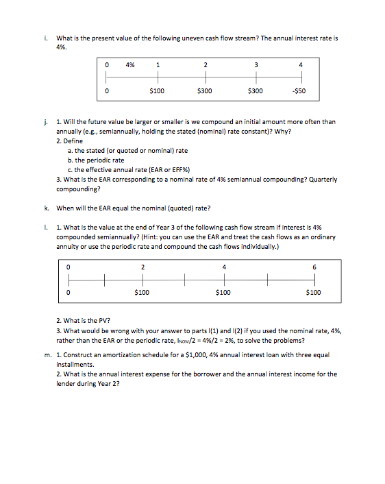 Please answer K and L i. What is the present value of