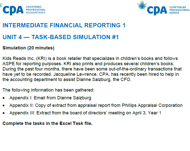  Simulation (20 minutes) Kids Reads Inc. (KRI) is a book retailer