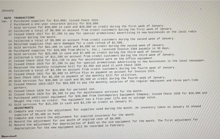  I need help with "Postclosing" and Analyze section. please January DATE